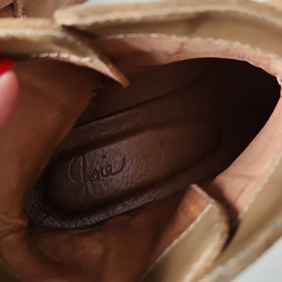 JOIE | Suede Presley Ankle Boots Camel Tan Sz 37 - Picture 5 of 6